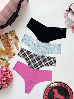 Victoria’s Secret pink tanga nohavičky L - 5
