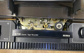 Tesla kotúčový magnetofón B730 kompletný imitácia dreva - 5