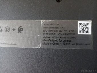 predám nefunkčný notebook Lenovo V340 - 5