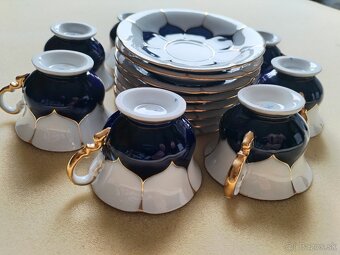Meissen (Mišeň) moka set 24. kar. zlato - 5