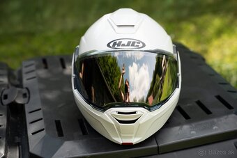 Preklápacia prilba na motocykel HJC I100 Solid perleťovo bie - 5