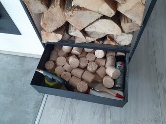 Vozík na drevo, kôš na drevo, - 5
