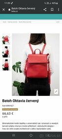 Kvalitný bordový dámsky mestský koženkový ruksak / batoh - 5