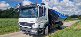 Mercedes Atego 1218 trojstranný sklápač s hydraulickou rukou - 5