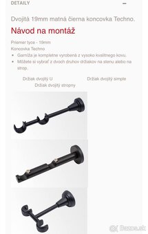 Dvojitá čierna matná garniža 2ks - 5