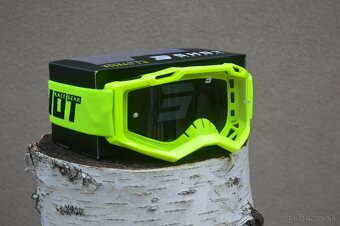 juniorská detská prilba CE-06 okuliare shot žltá fluo - 5