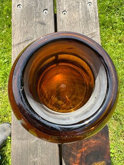 Velká skleněná lékárnická nebo skladovací dóza. - 5