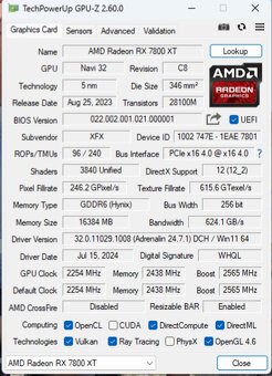 Grafická karta - AMD XFX Radeon Merc RX  7800 XT 16GB - 5