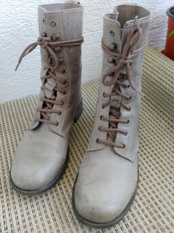 Kožené snurovacie topánky sivo-hnedé, veľkosť 39 - 5