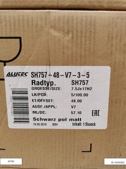 Škoda Fabia, Rapid, Scala alu disky 5x100 R17 ET48 7,5J 1228 - 5