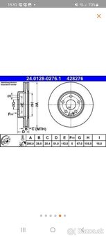 ATE ///Predne brzdove kotuce 24.0128-0262.1 Mercedes-Benz - 5