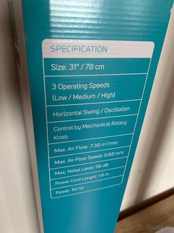 SFT 3107WH STĹPOVÝ VENTILÁTOR biely - 5