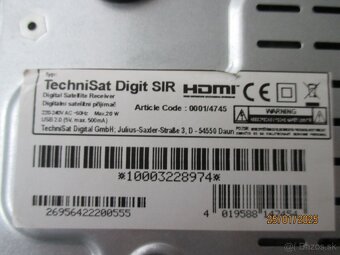 Predám satelitný prijímač TV kanálov Digi sir pre televízory - 5