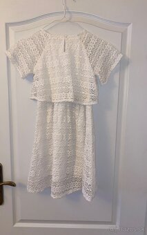 Biele cipkovane saty Zara velkost 140 - 5