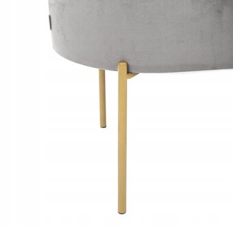 Sivá zamatová taburetka - 5