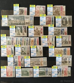 Poštové znánky Československo - série čisté / 1 - 5