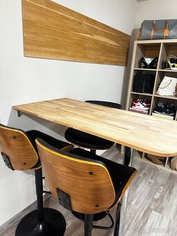 Sada barových stoličiek + barový stôl z masívneho dreva - 5