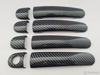 ČIERNE a KARBONOVE kľučky krytky klučiek dveri - 5