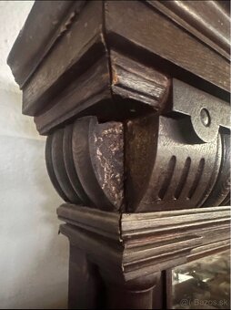 starožitné drevené zrkadlo - 5