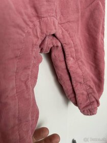Krásne menčestrové staroružové nohavice na traky - 5