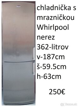 predám čiernu chladničku s mrazničkou BOSCH-347lit.-aj iné - 5