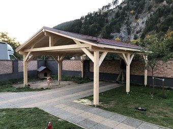 Drevený prístrešok 5,2×5 m – doprava zdarma, masívna konštru - 5