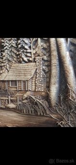 Drevený obraz Poľovnicke motivy 90×68cmhr.4 cm - 5