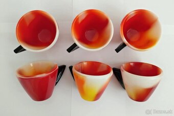 Retro set sklenených mini mocca šálok a podšálok - 5