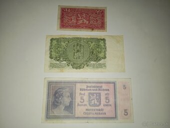 BANKOVKY 5 KČS 1940-1961, 3 RŮZNÉ EMISE - 5