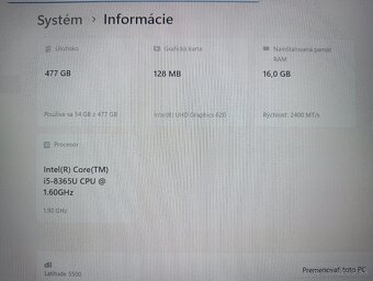 dotykový Dell Latitude5500 ,Intel® Core™i5 ,16gb ram ,Win 11 - 5