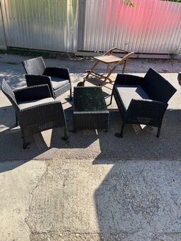 Ratanové sedenie plus servírovací stolík - 5