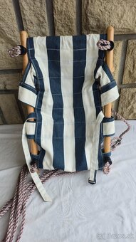 Hojdačka Leq fumiko - detská, tkanina/drevo, modrá - 5