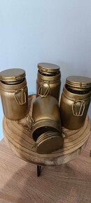 Handmade zlaté vázičky / svietniky svadobná výzdoba - 5