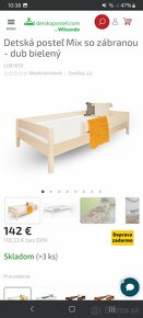 Detska postel 160x80, matrac, plachty, podlozka, mantinel - 5