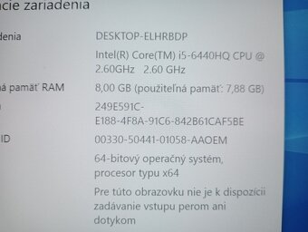 rozpredám na diely funkčný notebook Dell latitude e5470 - 5
