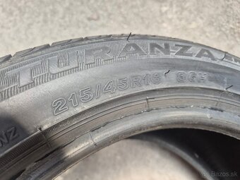 215/45 r16 letné 4 ks BRIDGESTONE - nejazdené - 5
