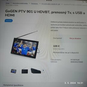 Mini prenosny Tv Gogen - 5