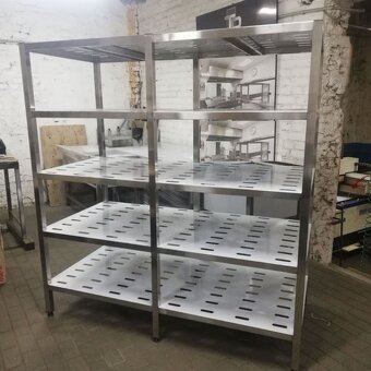 Nerezový regál s policami - 5