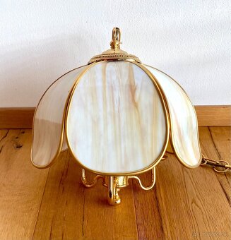 Stará mosazná Tiffany lampa - 5