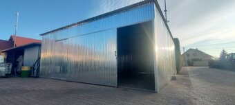 Plechová garáž 8×7 m so spádom dozadu posúvna brána - 5