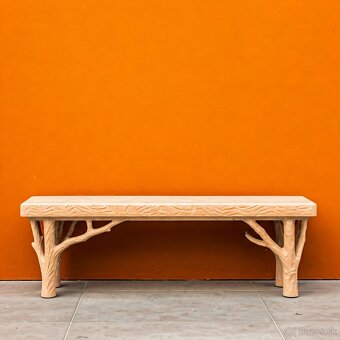 Záhradné betónové posedenie v imitácii dreva - 5