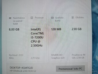 Hp elitebook x360 1030 g2 + Intel core i5 + 8gb ram + Win10 - 5