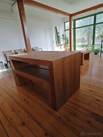 Dubový stôl s dubovými lavicami - 5