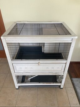 Drevená poschodová klietka/domček pre králika/zajaca - 5
