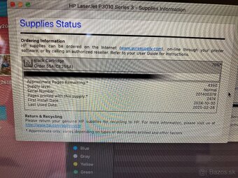 2x HP LaserJet P3015 stav náplne čierna 70% a 80% - 5