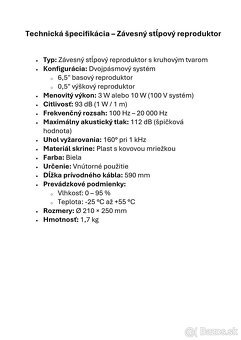 Závesné stropné reproduktory Dexon RPT 91Z P2 – 22 ks - 5