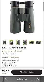 Ďalekohľad Lada Hunter 8x56 ED – ako nový, špičkový vykon - 5