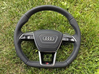 AUDI VOLANT kozeny zkoseny perforovana koža - 5