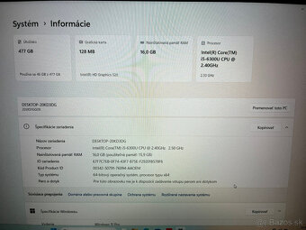 Predám Lenovo Thinkpad T570/16GB RAM/512GB SSD/W11 - 5