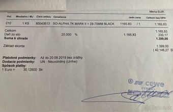 Sony Alpha II telo + 2 baterie + obal - 5
